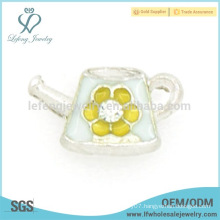 Zinc alloy cute flower charms,custom enamel floating locket charms